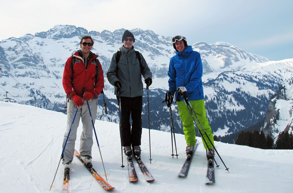 Nic with Belgian friends in Portes du Soleil