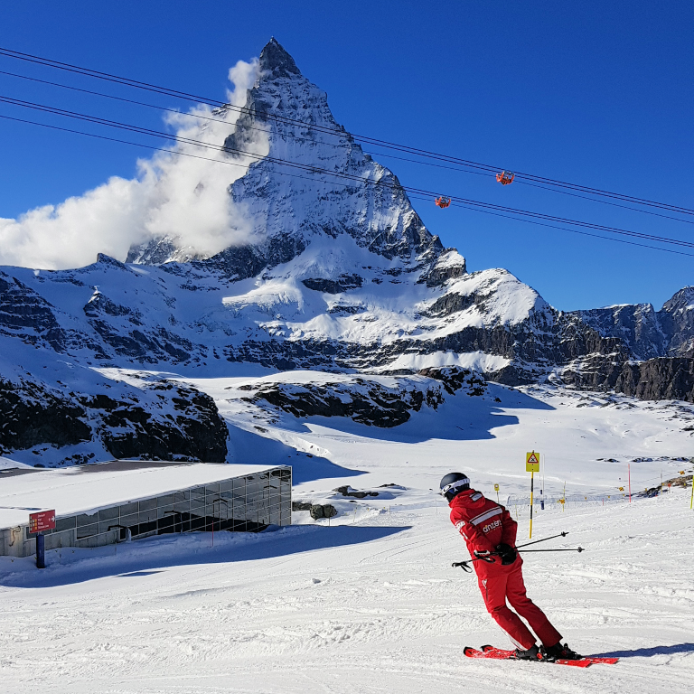 Skiing under the Matterhorn