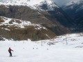 Simon skiing above Furgg
