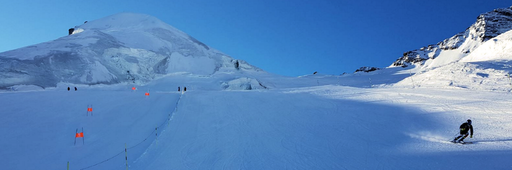 The slopes below the Allalin top station in Saastal.