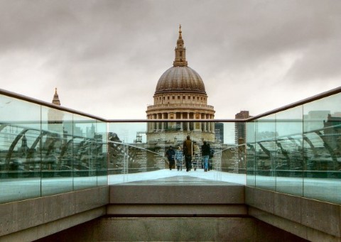St Pauls Cathedral, London, viewed from the Millennium Bridge